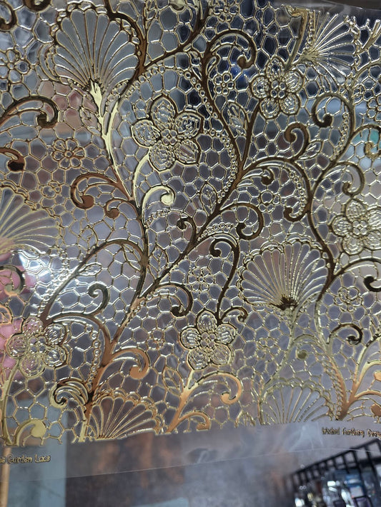 UVDTF Champagne Metallic Secret Garden Lace 11"x11"