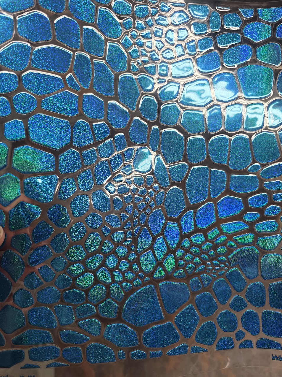 UVDTF Prism Blue Holographic Crocodile Overlay 11"x11"