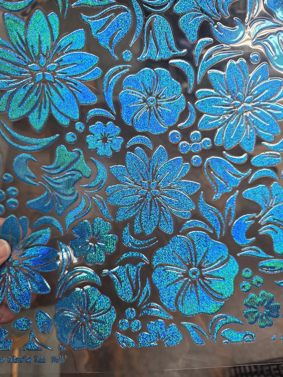 UVDTF Prism Blue Holographic Violets 11"x11"