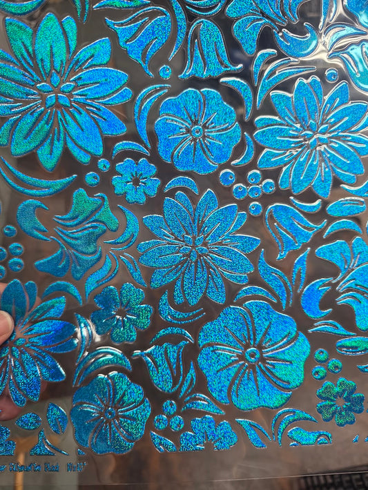UVDTF Prism Blue Holographic Violets 11"x11"
