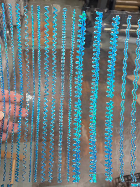 UVDTF Prism Blue Holographic Stitches 11"x11"