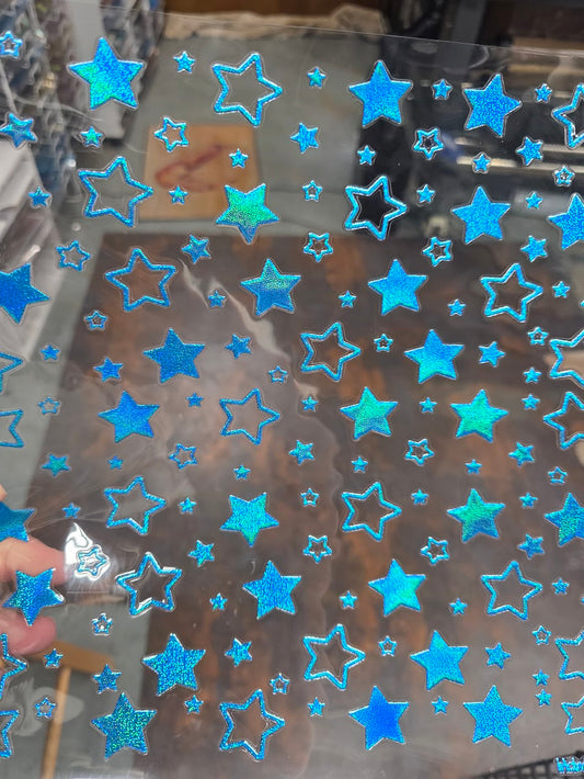 UVDTF Prism Blue Holographic Stars 11"x11"