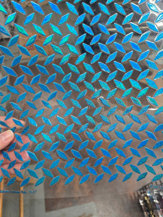 UVDTF Prism Blue Holographic Diamond Plate 11"x11"