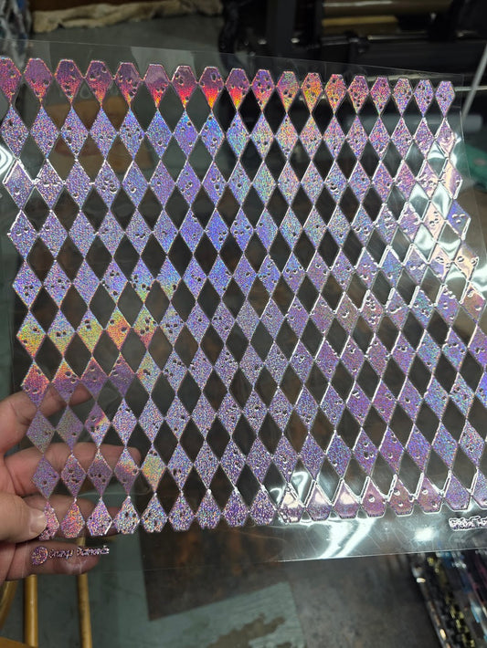 UVDTF Prism Rose Holographic Grunge Diamonds 11"x11"