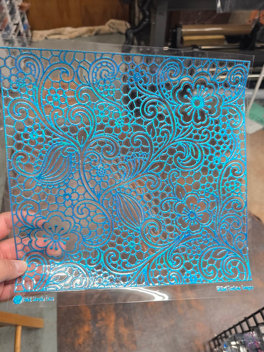UVDTF Prism Blue Holographic Petal Sonata Lace 11"x11"