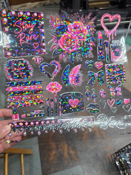 UVDTF Shattered Holographic Stay Rare 11"x11"