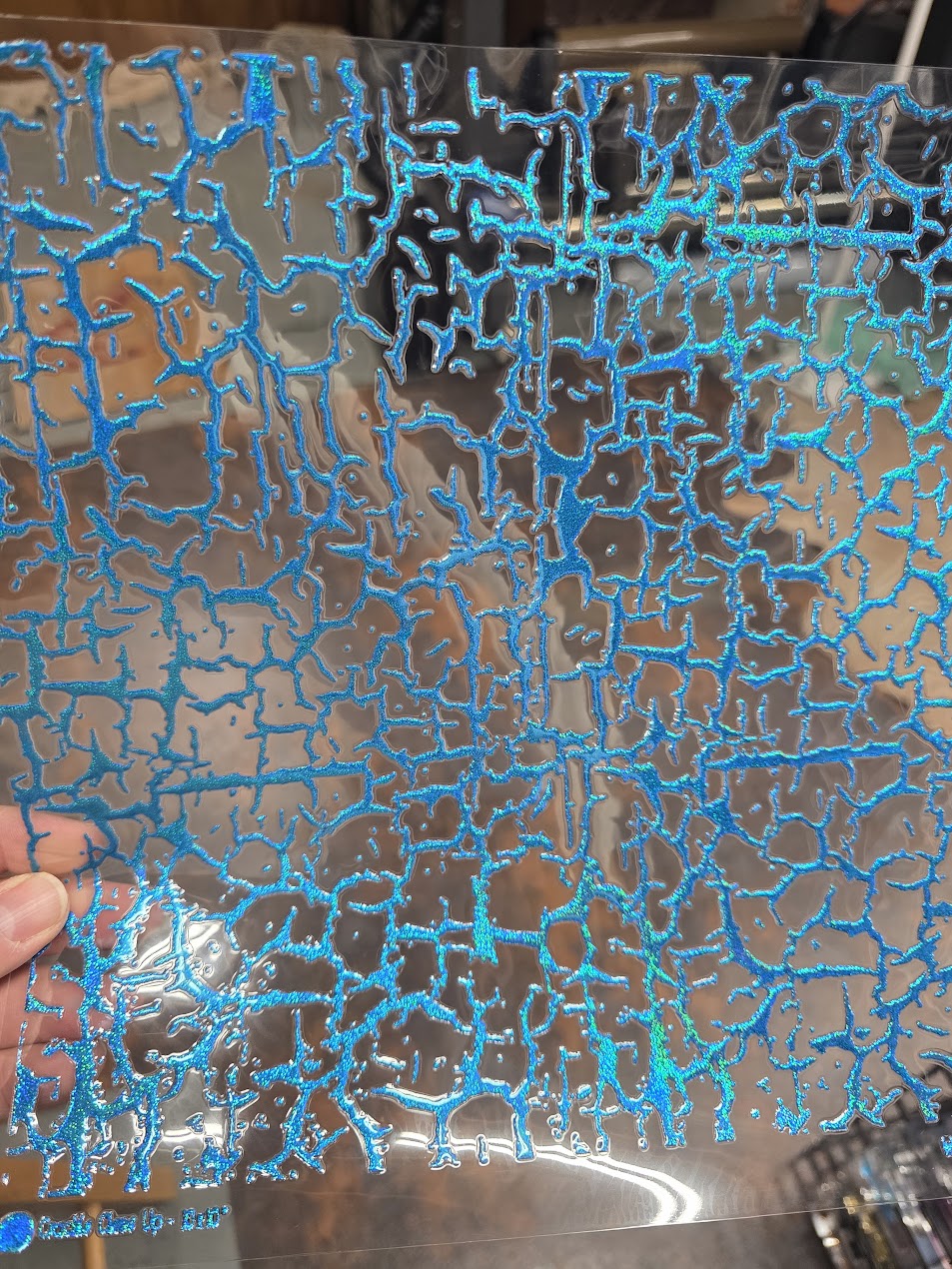 UVDTF Prism Blue Holographic Crackle 11"x11"