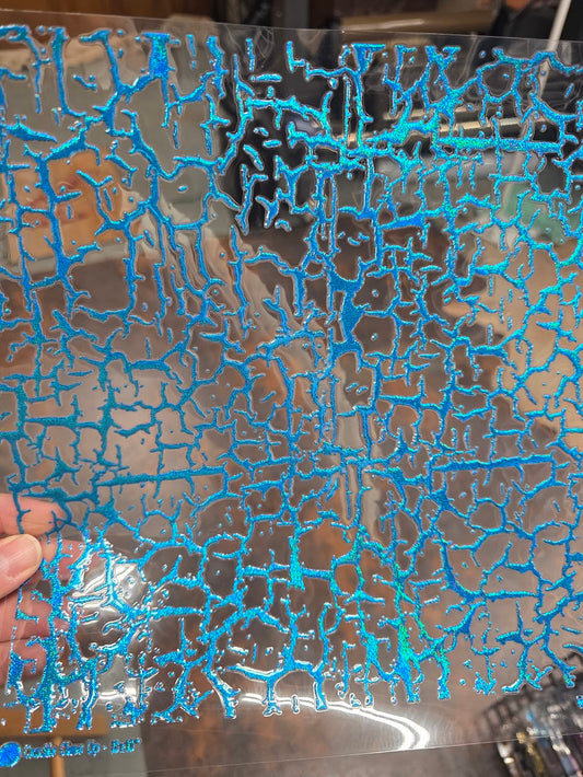 UVDTF Prism Blue Holographic Crackle 11"x11"