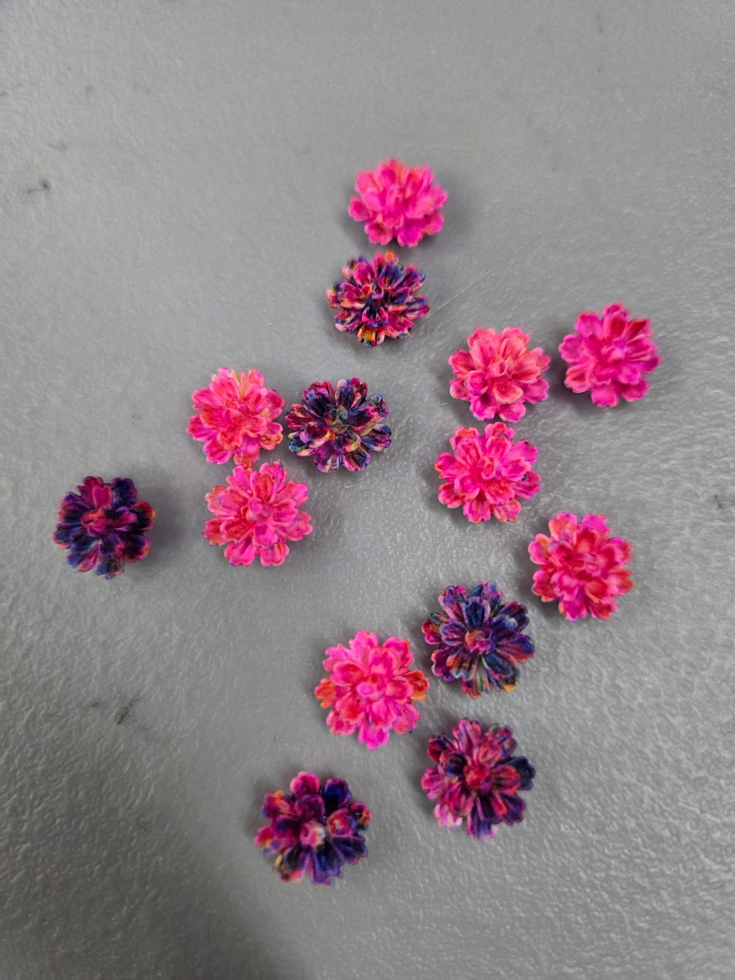 Pink Dahlias Tumbler Embellishment Nail Charm .29in 11pc