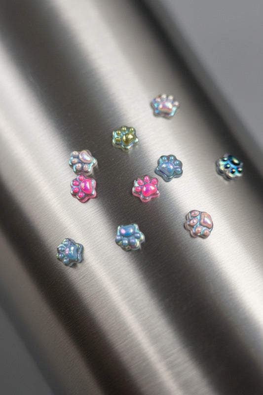 Paw Print Tumbler Embellishment Nail Charm 1cm 10pc