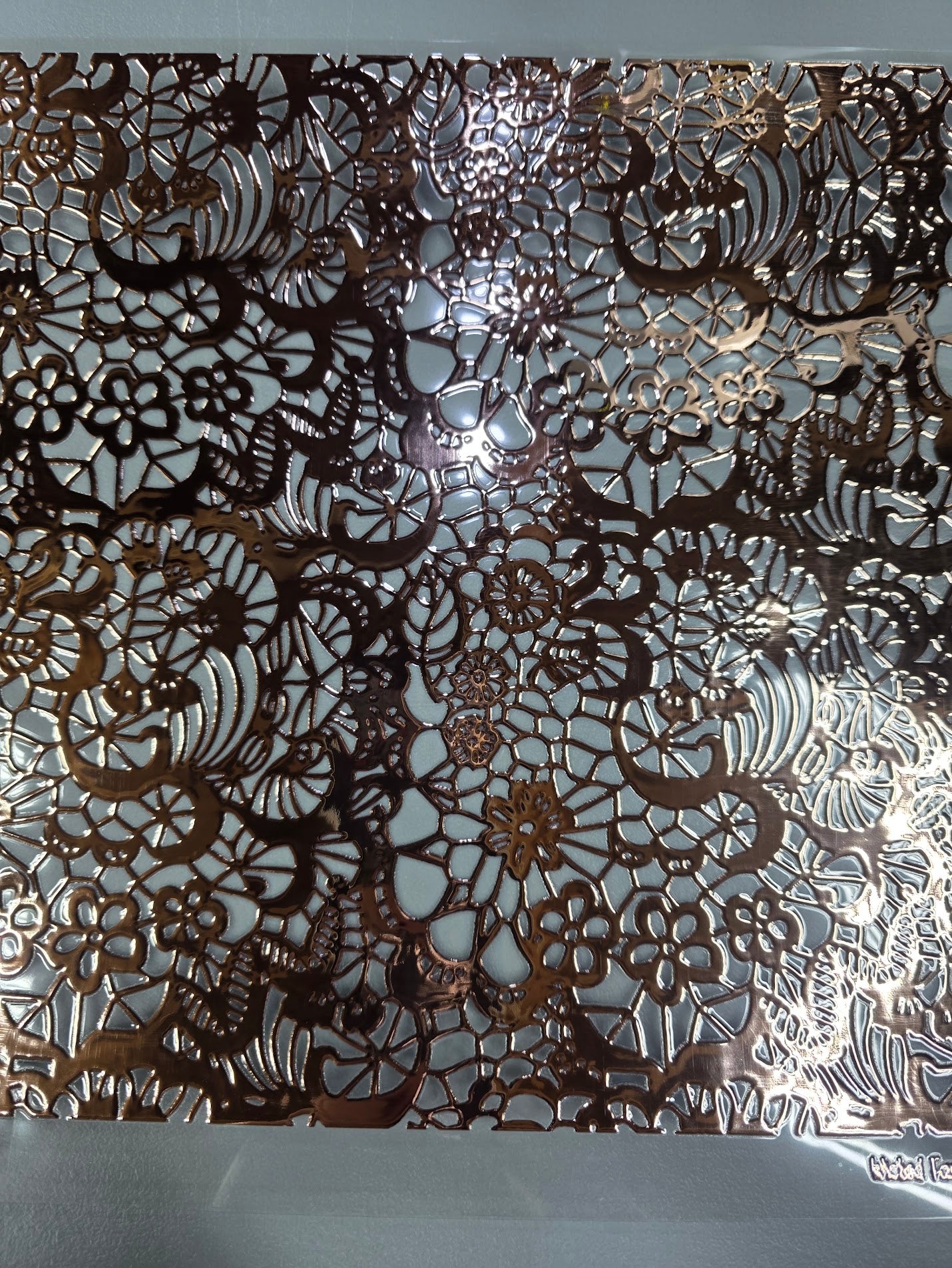 UVDTF Rose Gold Metallic Lace Samba 11"x11"