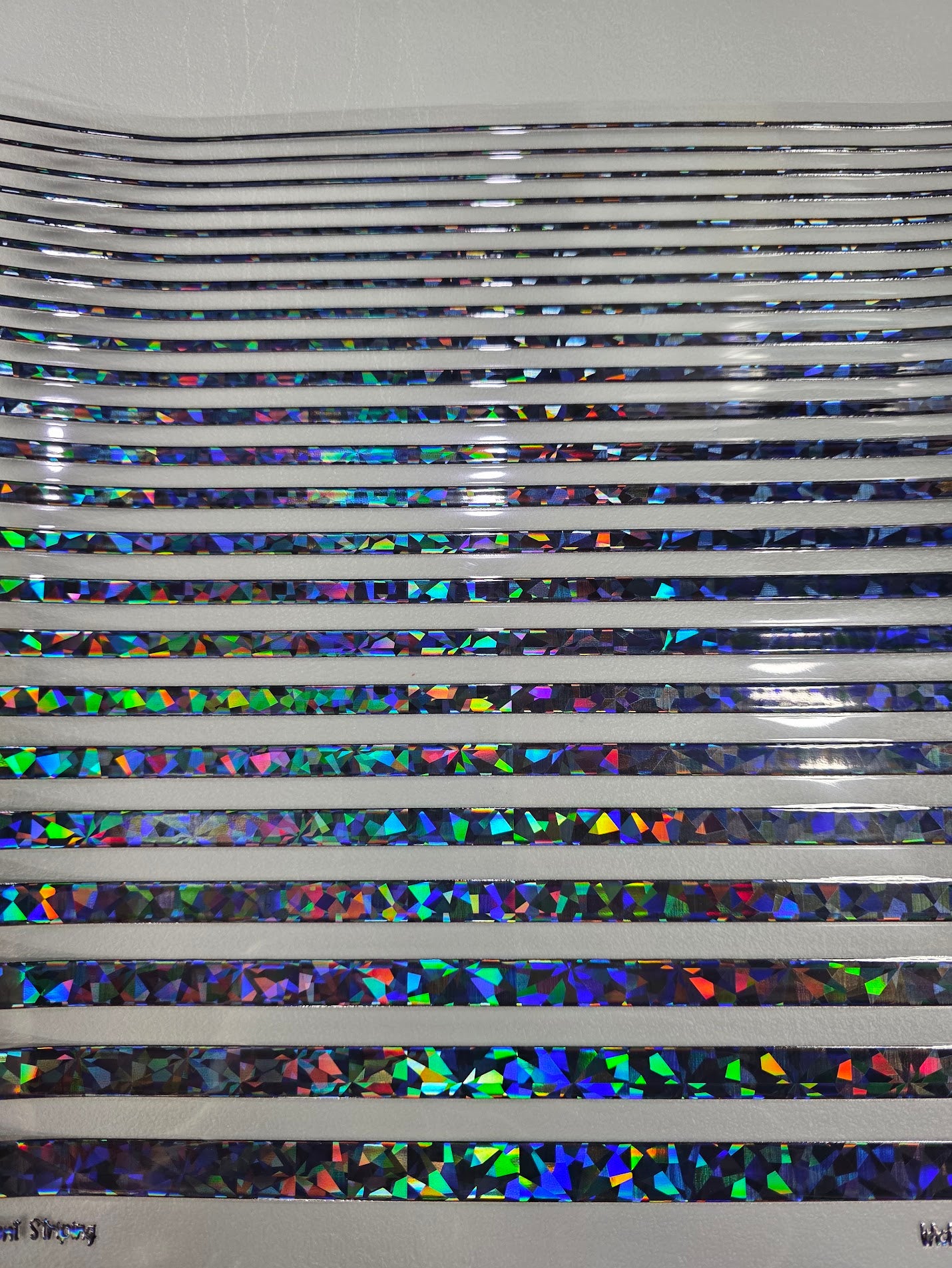 UVDTF Shattered Holographic Black Increment Striping 11"x11"