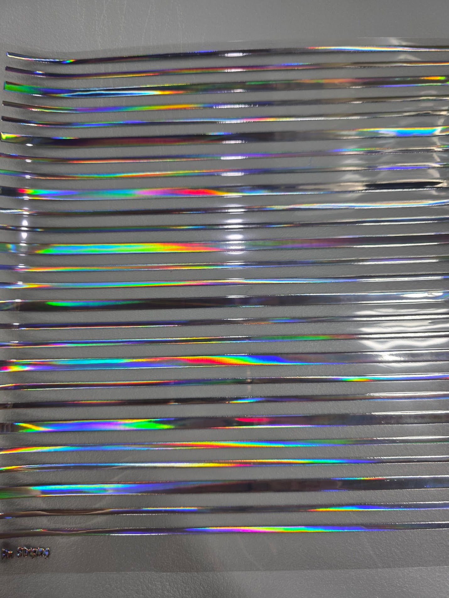 UVDTF Laser Silver Holographic Pin Stripes 11"x11"
