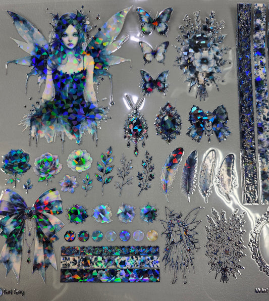 UVDTF Shattered Holographic Dark Fairy 11x11"