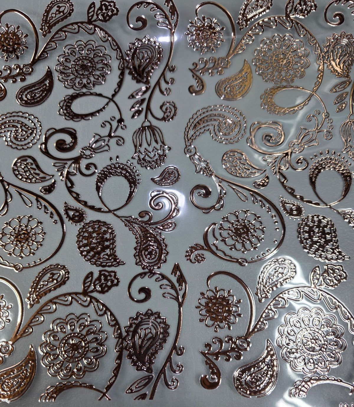 UVDTF Rose Gold Metallic Paisley Flourish 11"x11"