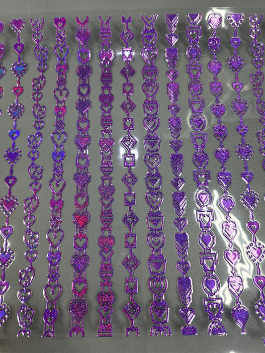 UVDTF Prism Purple Holographic Heart Strings 11"x11"