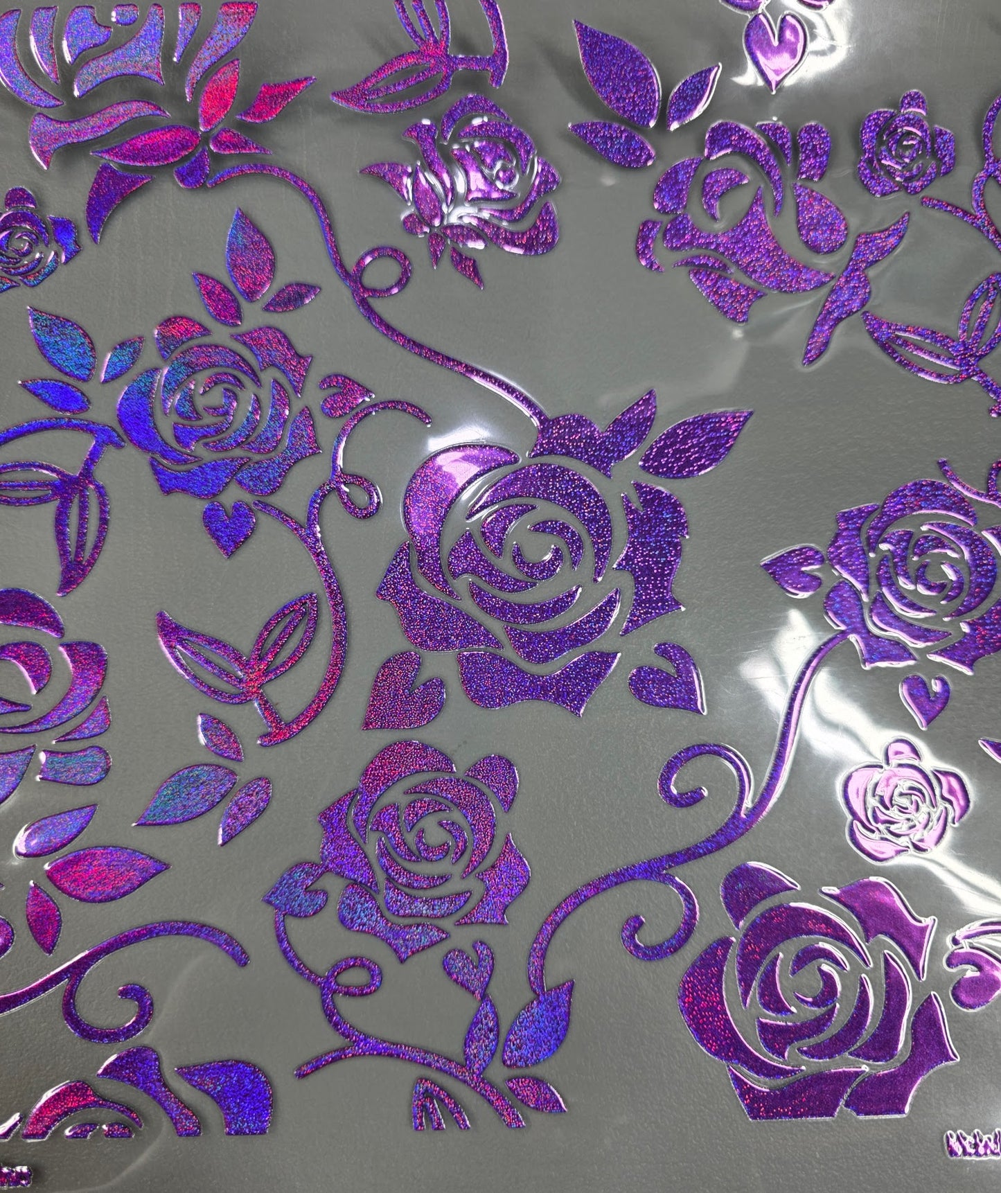 UVDTF Prism Purple Holographic Rose Vines 11x11"