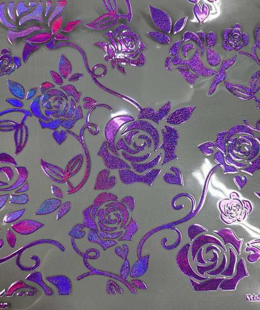 UVDTF Prism Purple Holographic Rose Vines 11x11"
