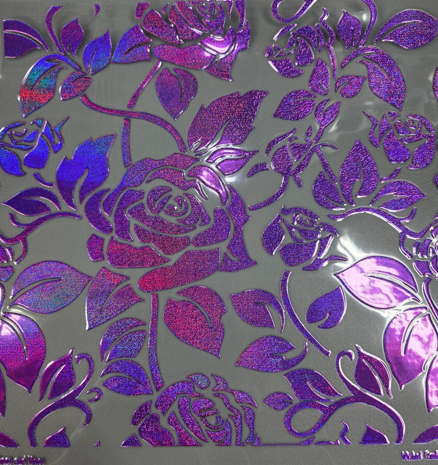 UVDTF Prism Purple Holographic Roses and Vines 11x11"