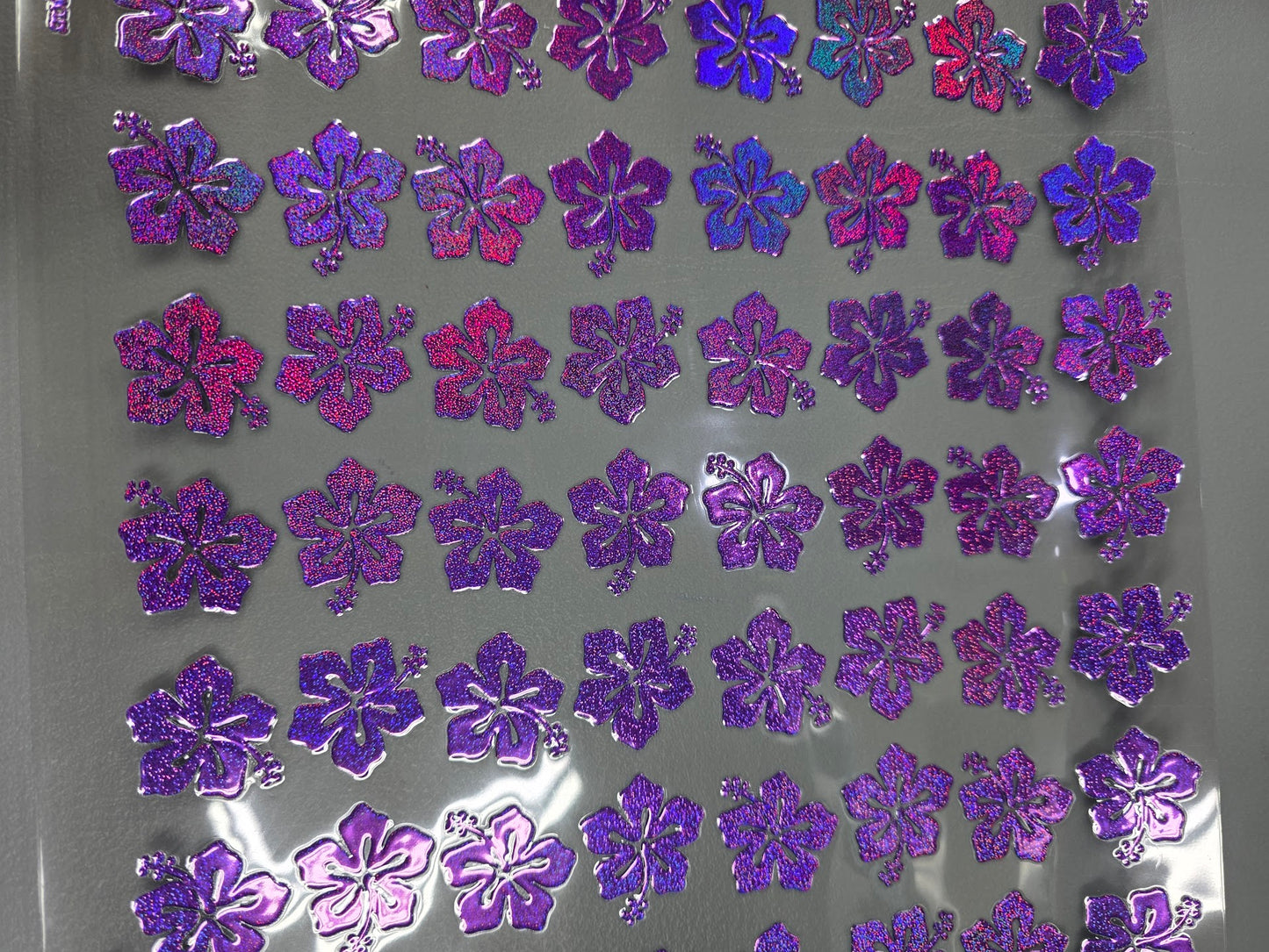 UVDTF Prism Purple Holographic Hibiscus 11x11"