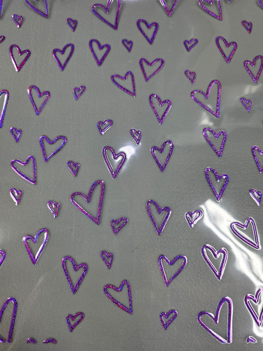 UVDTF Prism Purple Holographic Heart Sketches 11x11"