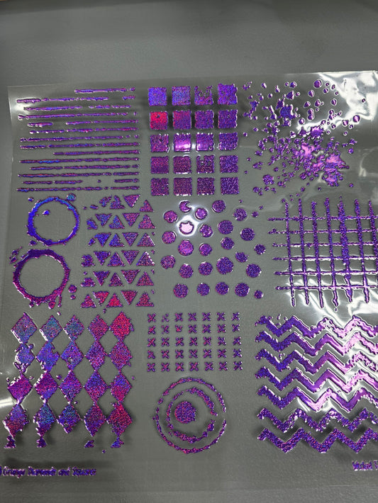 UVDTF Prism Purple Holographic Grunge Diamonds and Squares