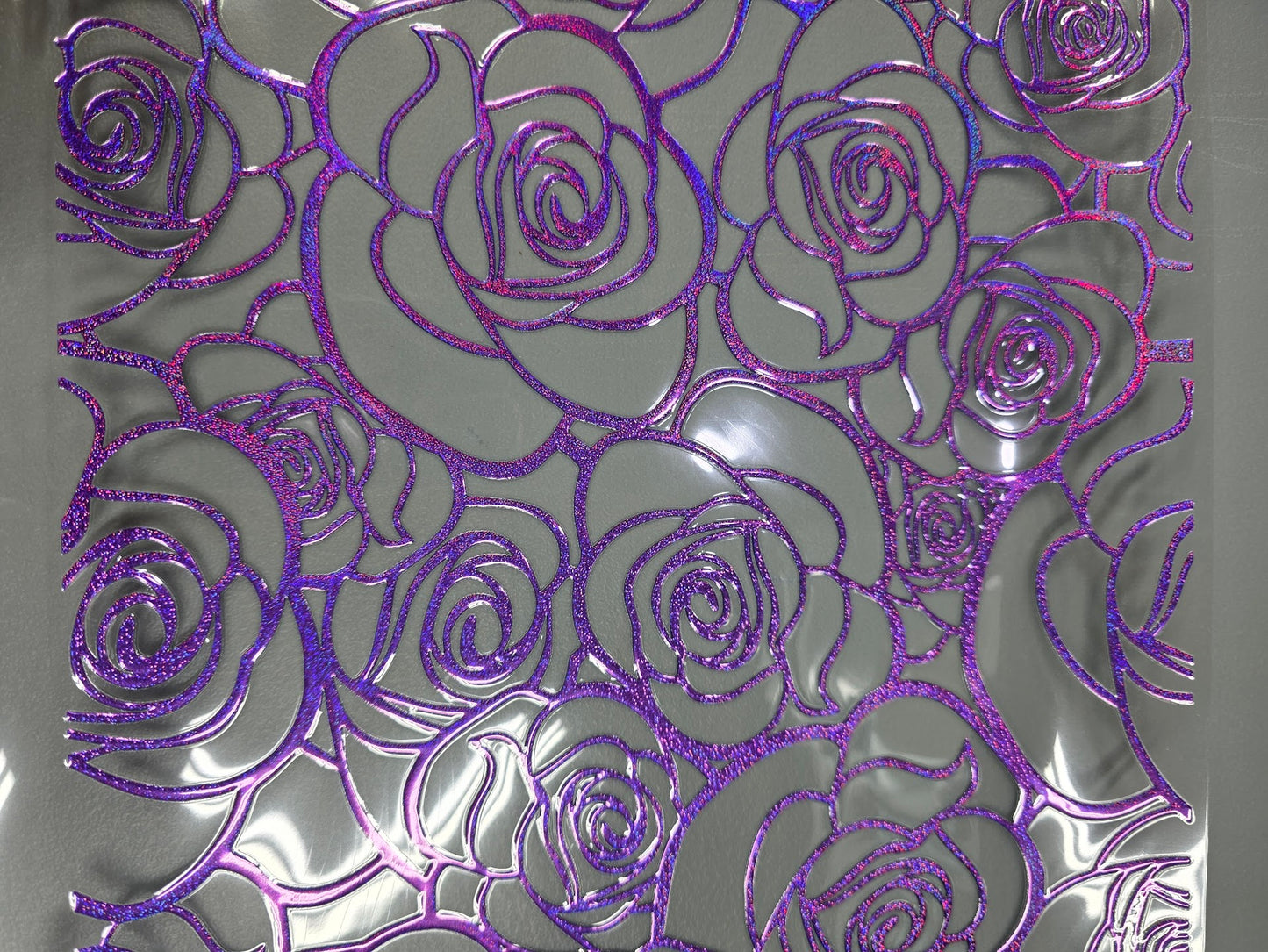 UVDTF Prism Purple Holographic Rose Outlines 11"x11"