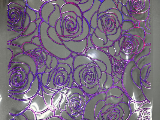 UVDTF Prism Purple Holographic Rose Outlines 11"x11"