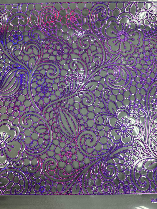 UVDTF Prism Purple Holographic Petal Sonata Lace 11"x11"