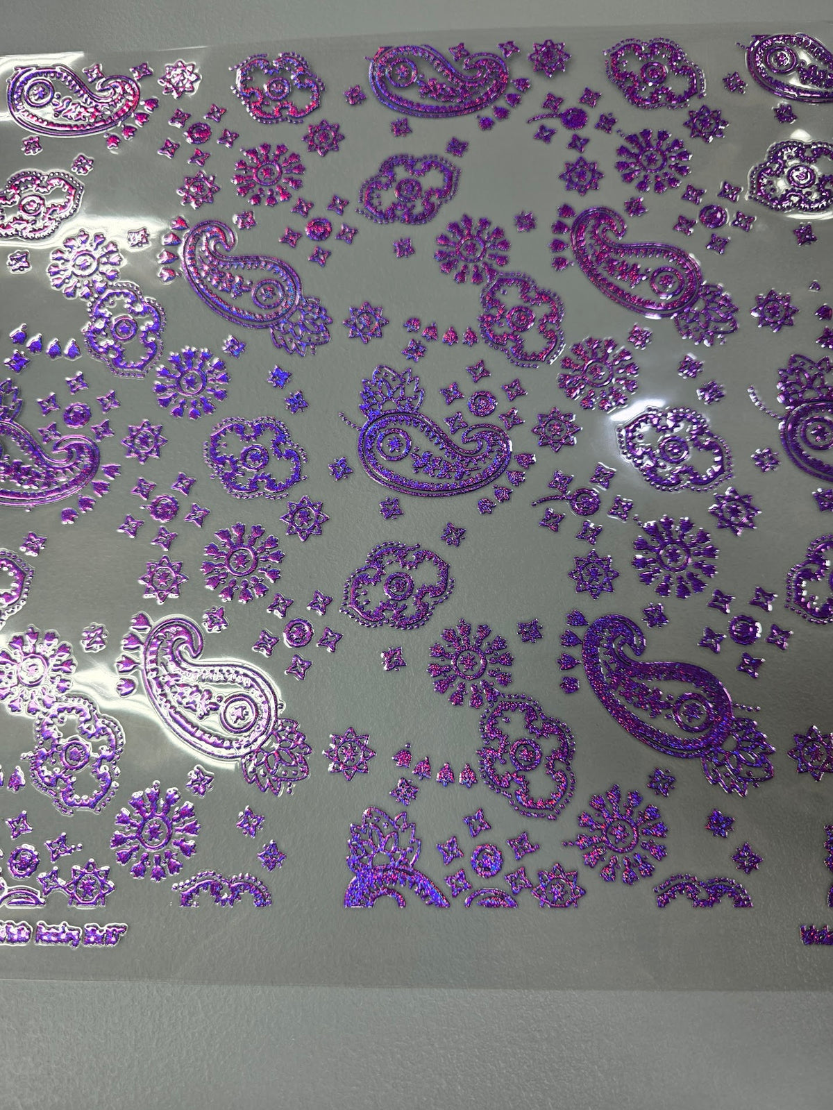 UVDTF Prism Purple Holographic Paisley 11x11"