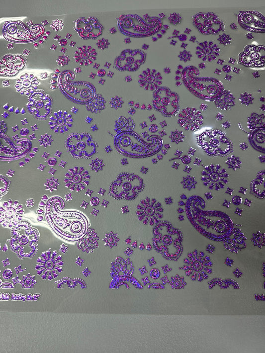 UVDTF Prism Purple Holographic Paisley 11x11"