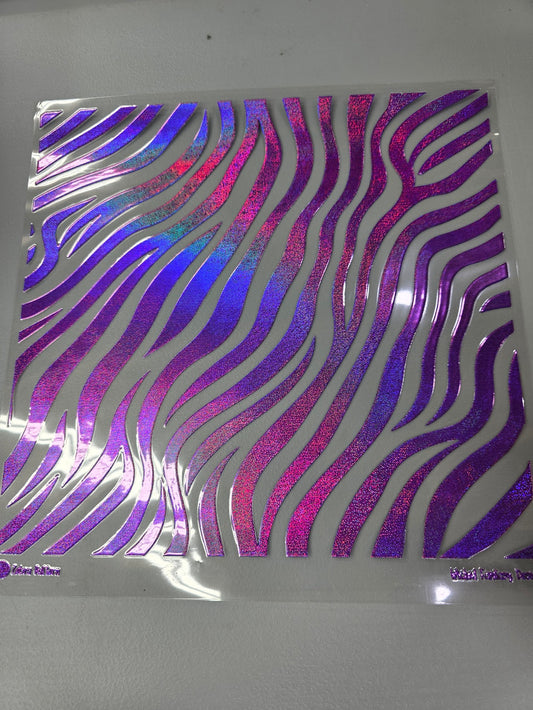 UVDTF Prism Purple Holographic Zebra Stripes 11x11"