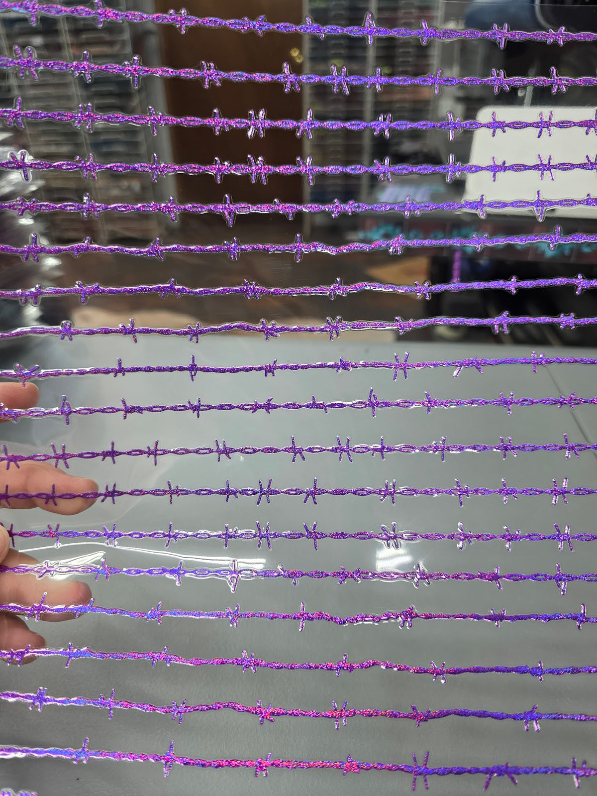 UVDTF Prism Purple Holographic Barb Wire 11x11"