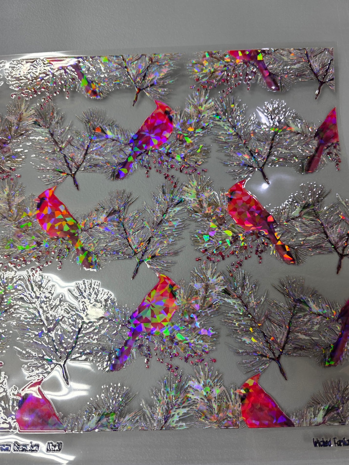 UVDTF Shattered Holographic Cardinal Branches 11"x11"
