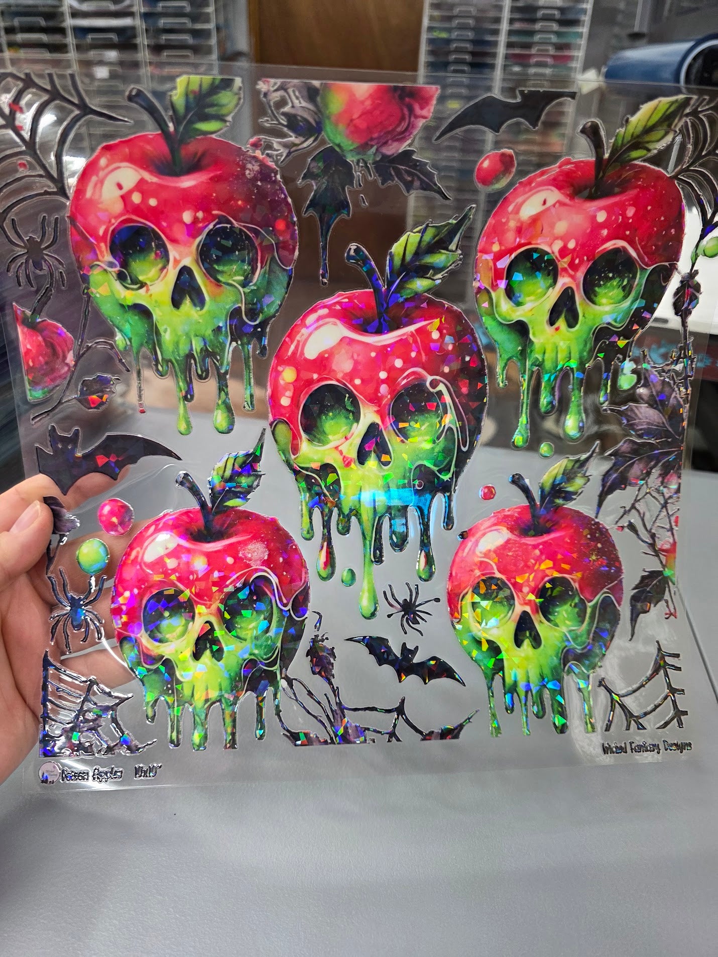 UVDTF Shattered Holographic Poison Apples 11x11"