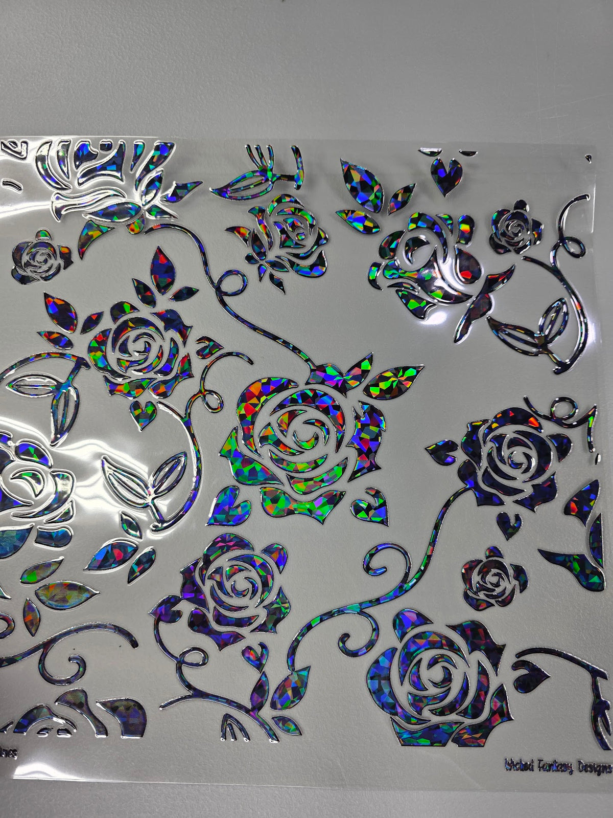 UVDTF Shattered Holographic Rose Vines 11x11"