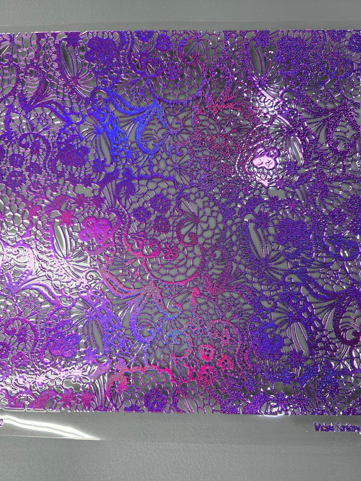 UVDTF Prism Purple Holographic Lace Reata 11"x11"