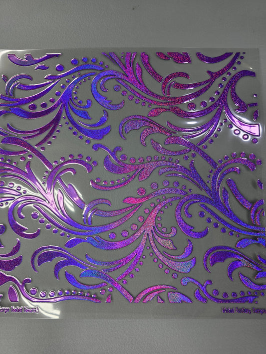 UVDTF Prism Purple Holographic Large Tooled Flourish 11x11"