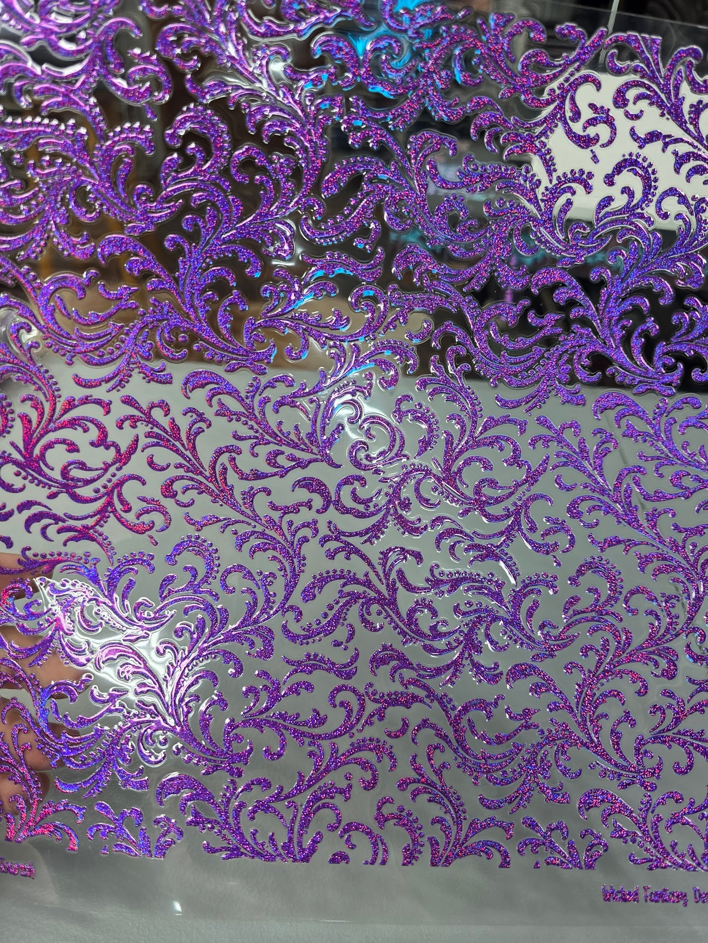 UVDTF Prism Purple Holographic Small Tooled Flourish 11x11"