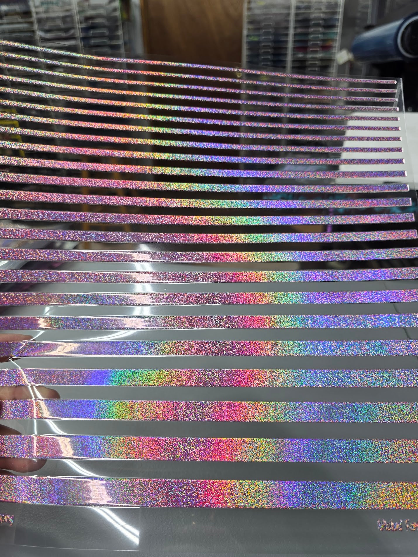 UVDTF Prism Rose Holographic Increment Striping 11"x11"