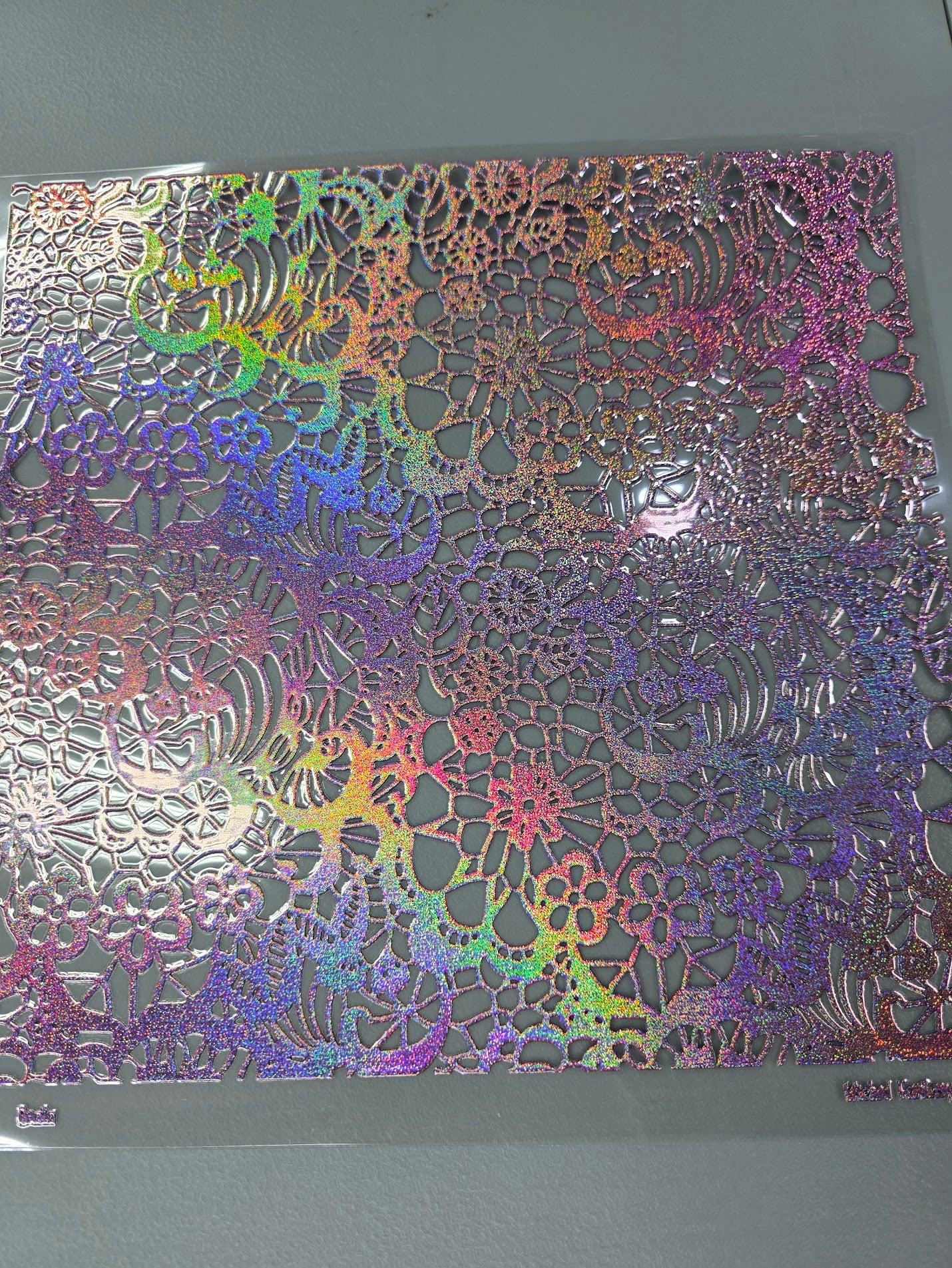UVDTF Prism Rose Holographic Lace Reata 11"x11"