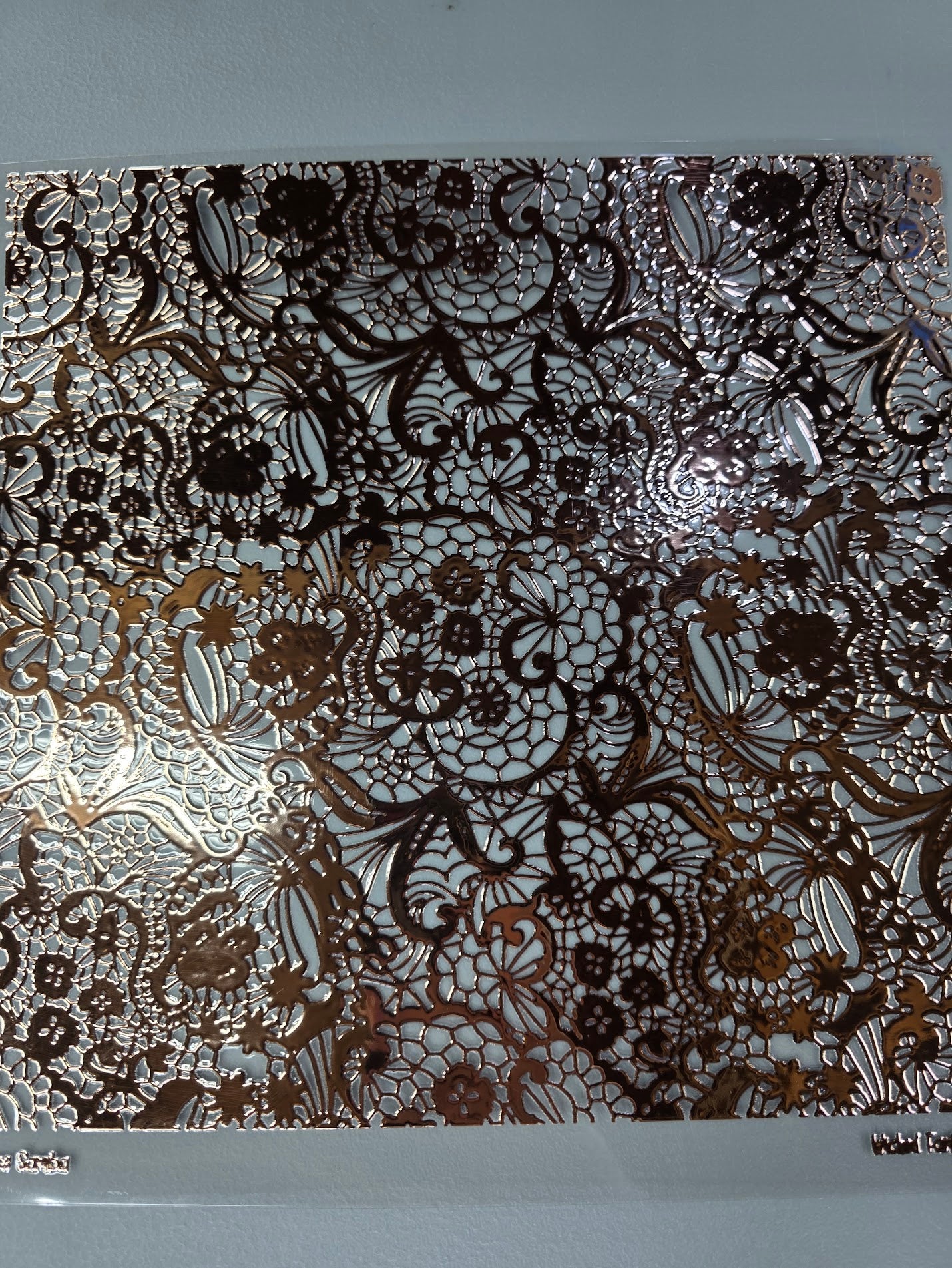 UVDTF Rose Gold Metallic Lace Samba 11"x11"