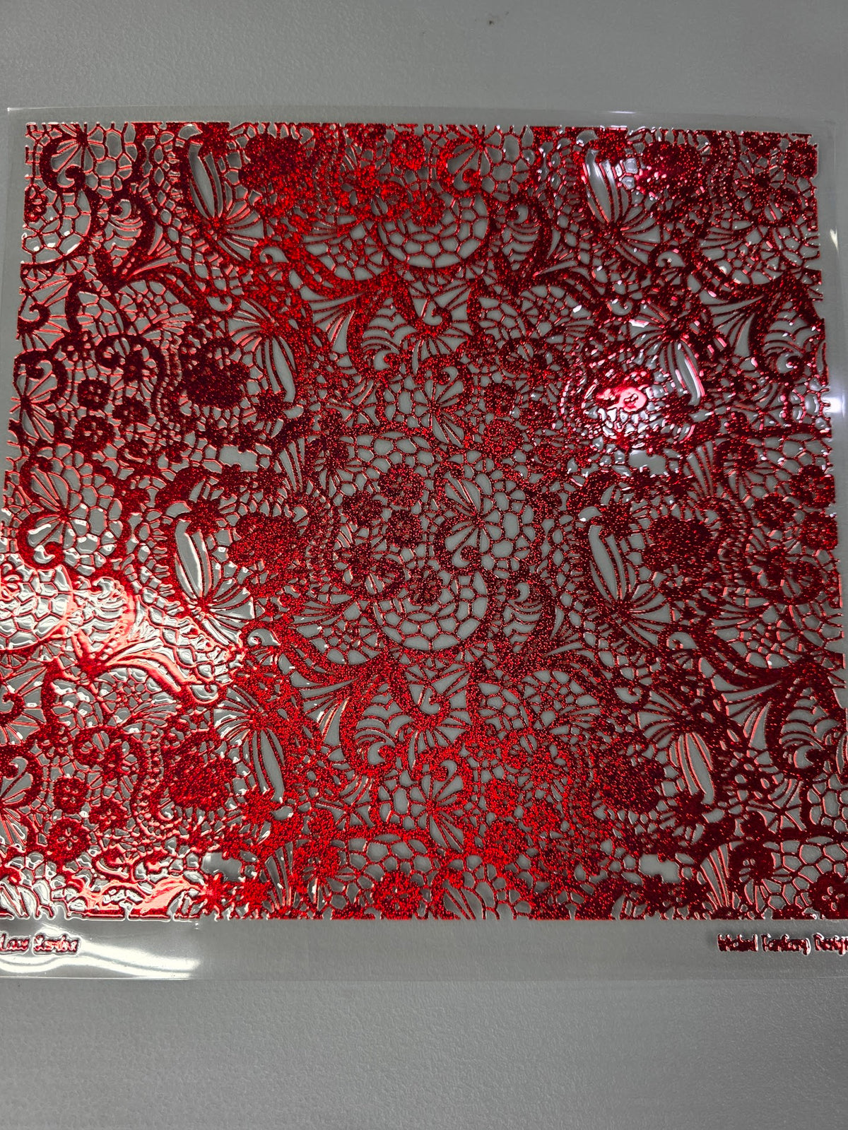 UVDTF Prism Red Metallic Lace Samba 11"x11"