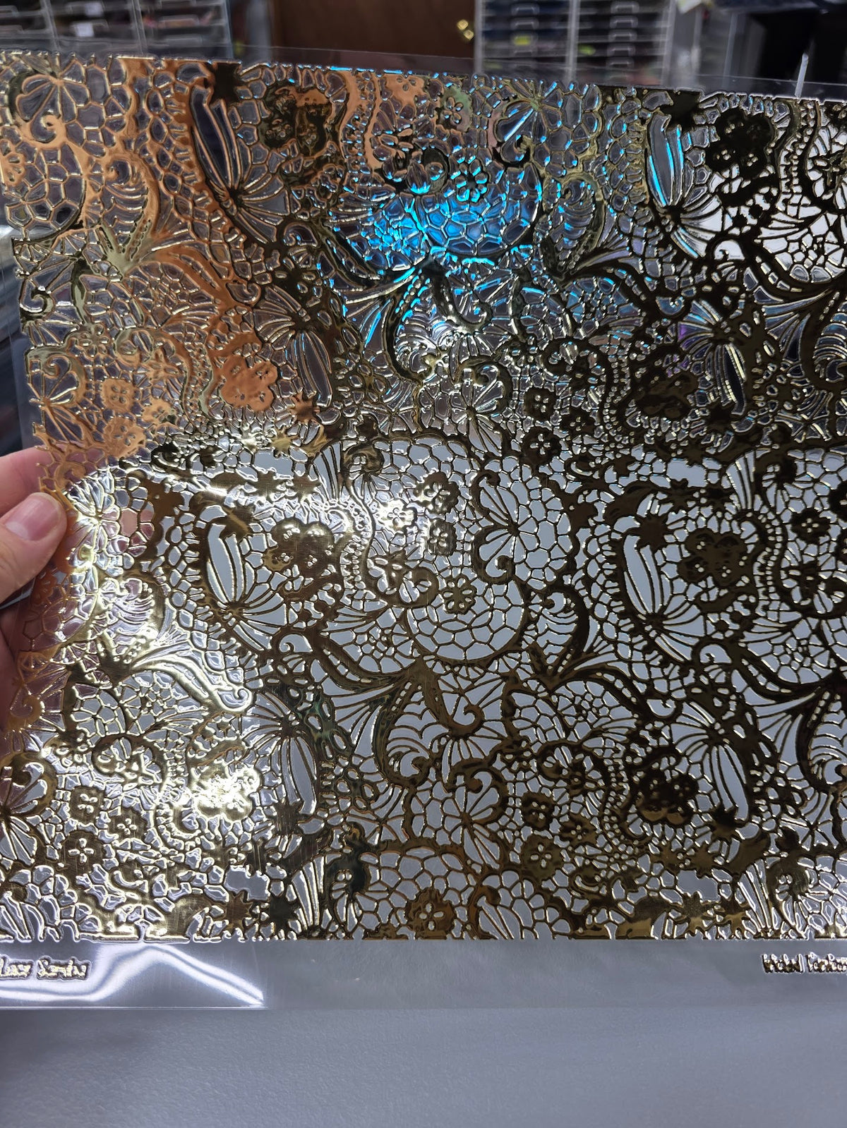 UVDTF Champagne Metallic Lace Samba 11"x11"