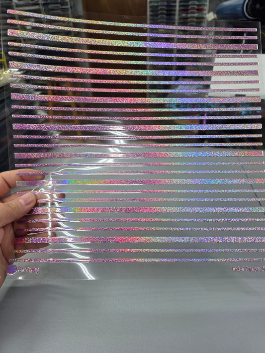 UVDTF Prism Rose Holographic Pin Stripes 11"x11"