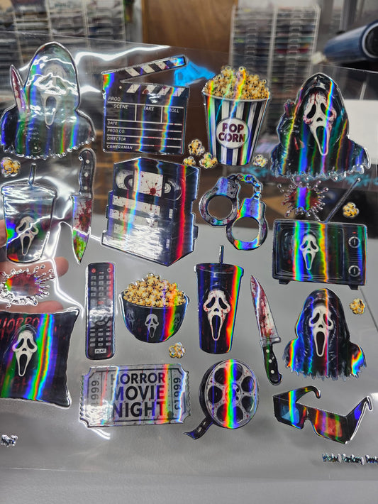 UVDTF Laser Holographic Spooky Movie Night 11"x11"