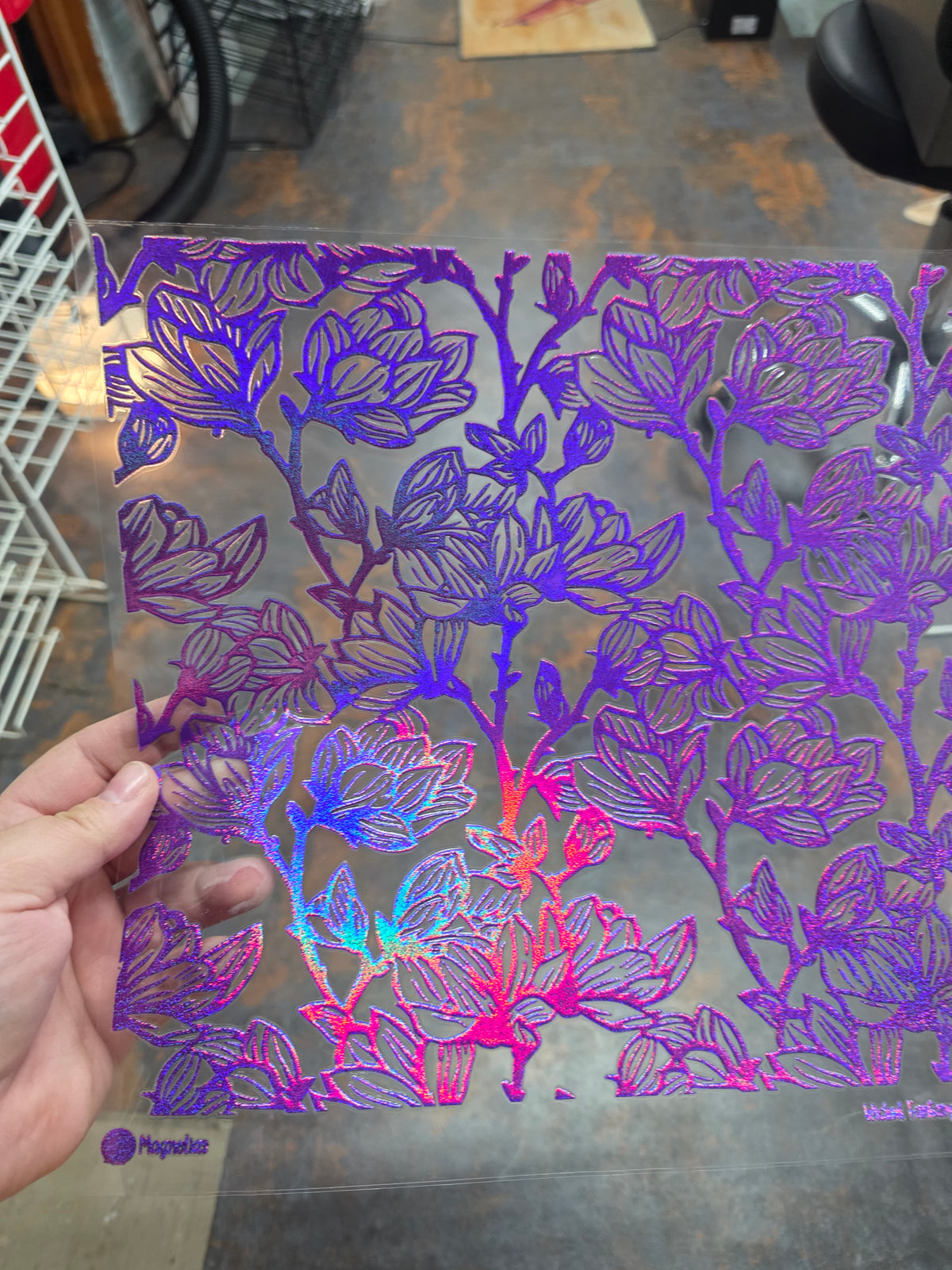 UVDTF Prism Purple Holographic Magnolias 11"x11"