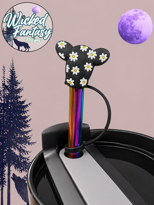 Daisy Cow Silicone Straw Topper