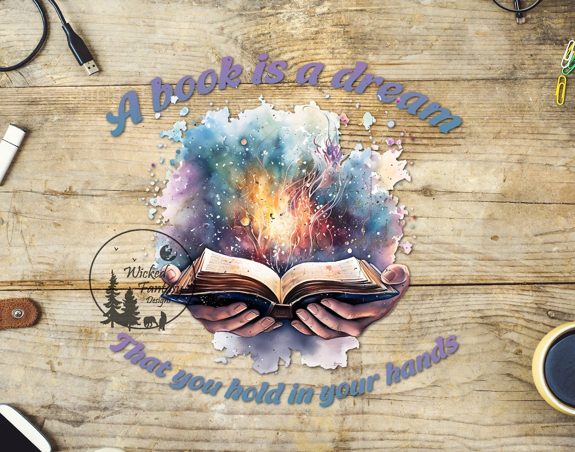 UVDTF A Book is a Dream That You Hold in Your Hands Colorful Magic 1pc