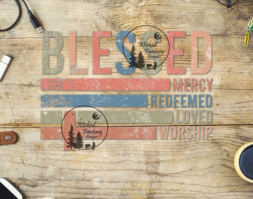 UVDTF Blessed Mercy Redeemed Loved Worship 1pc